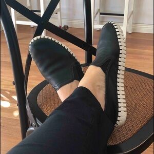 ❤️ Size 9 Soft Leather black sketcher Streetwear summer comfy shoes